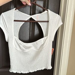 Free People Strike A Pose Crop Medium White